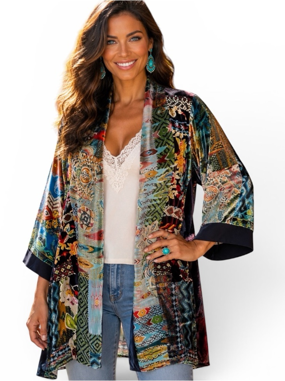 Johnny Was Koben Embroidered Silk Twill Kimono GORGEOUS DESIGN AND RARE NWT